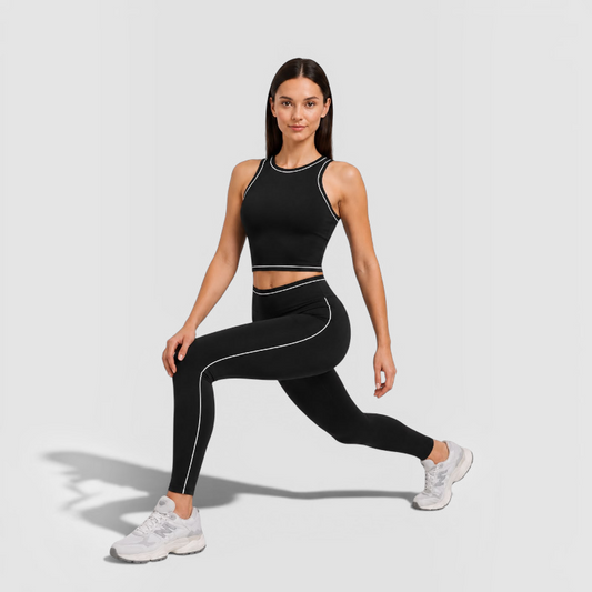 Contrast Trim Sports Bra & Leggings Set