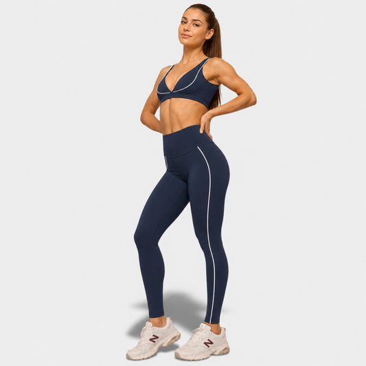 Contrast Line Sports Bra & Leggings Set