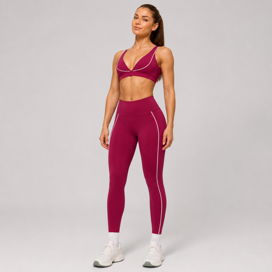 Contrast Line Sports Bra & Leggings Set