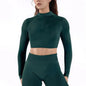 Crop Zippy Fitness Top Long Women Sleeve