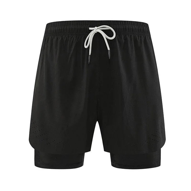 Quick Dry Sports Pants Fitness Shorts With Inner Lining Three-Quarter Length Men Summer Running Athletics Marathon Training