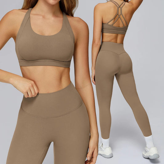 Cross-Back Sports Bra & Leggings Set