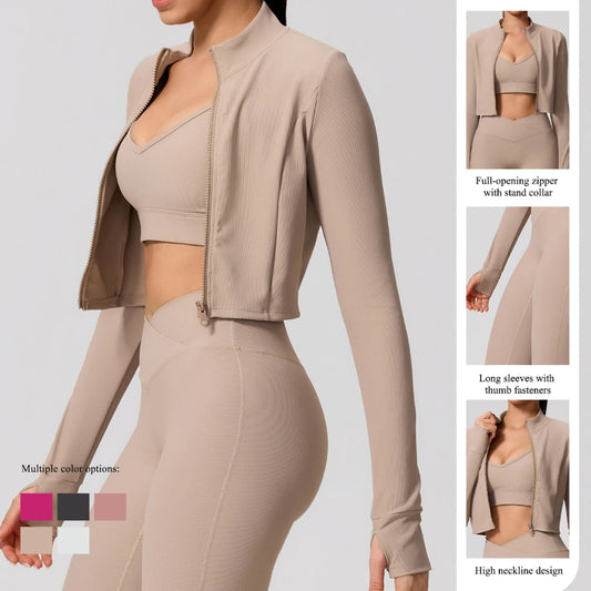 Cropped Zip Training Jacket