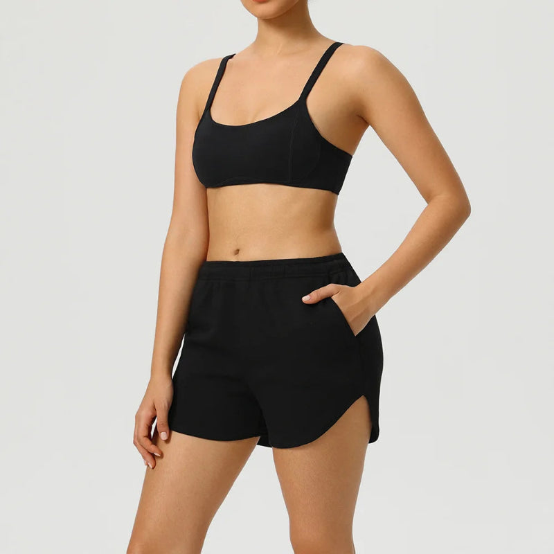 parei aqui 2 Pcs High Stretch Bras Shorts