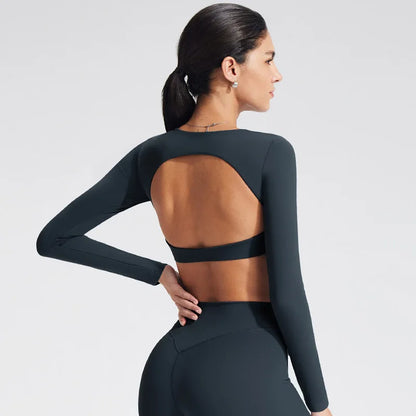 Yoga Top With Built-in Bra Long-sleeve