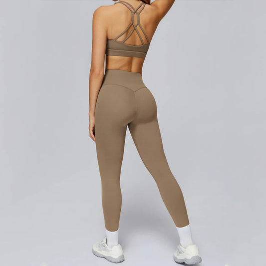 Cross-Back Sports Bra & Leggings Set