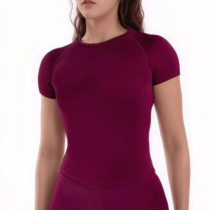 Short Sleeve Top Women GYM Clothes Seamless