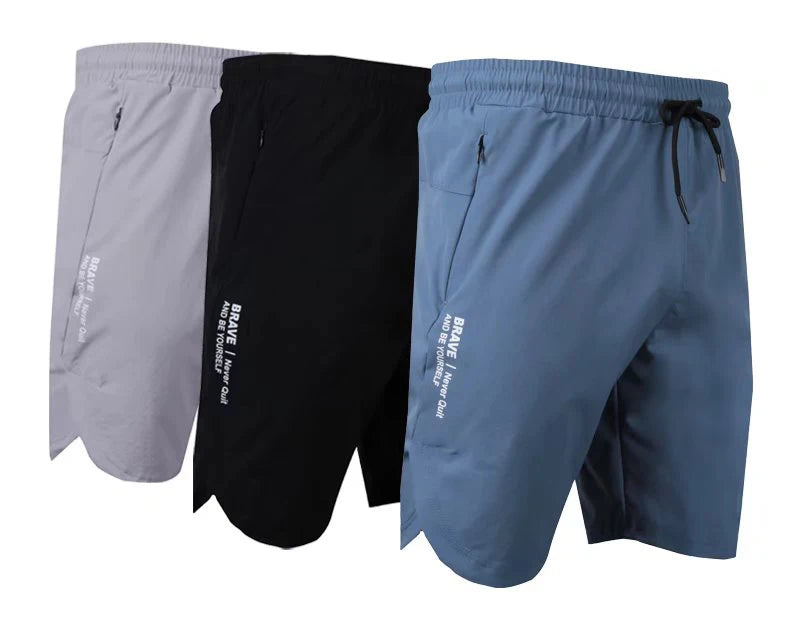 Summer Men Running Shorts With Zipper Pocket  Comfort Quick Dry Fitness Bodybuilding Gym Sport Training Short Half Pants