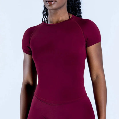 Short Sleeve Top Women GYM Clothes Seamless