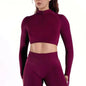 Crop Zippy Fitness Top Long Women Sleeve