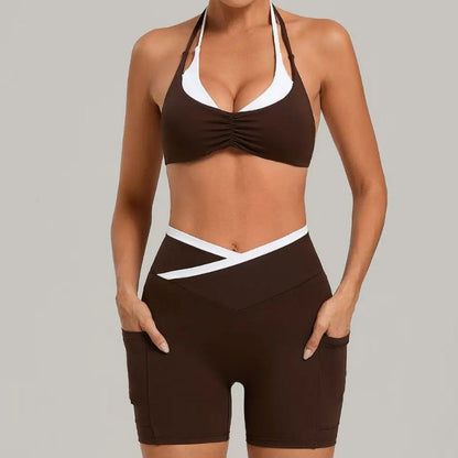 Gathering Yoga Vest Training Fitness Tight Bra Sets