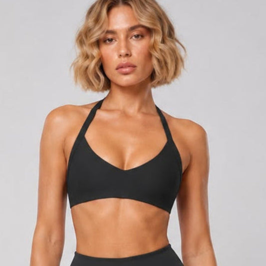 Open-Back Halter Sports Bra