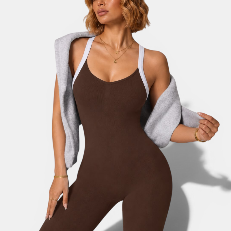 Cross shoulder strap pants jumpsuit suit fitness suit
