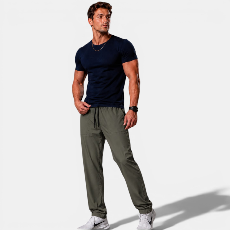 Men's Elastic Quick Dry Running Pants Breathable Moisture