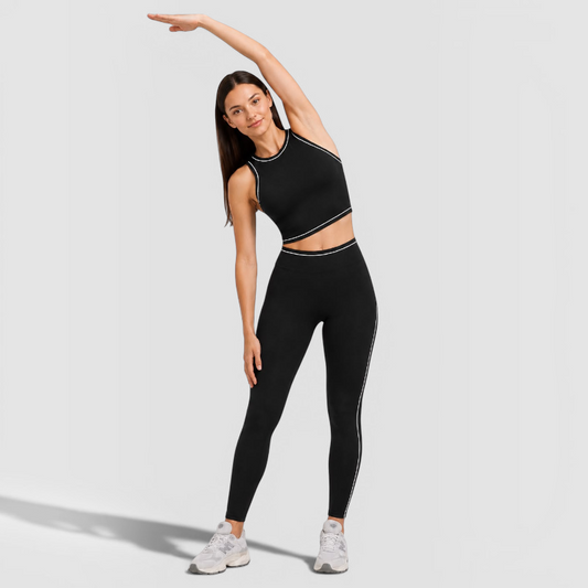Contrast Trim Sports Bra & Leggings Set