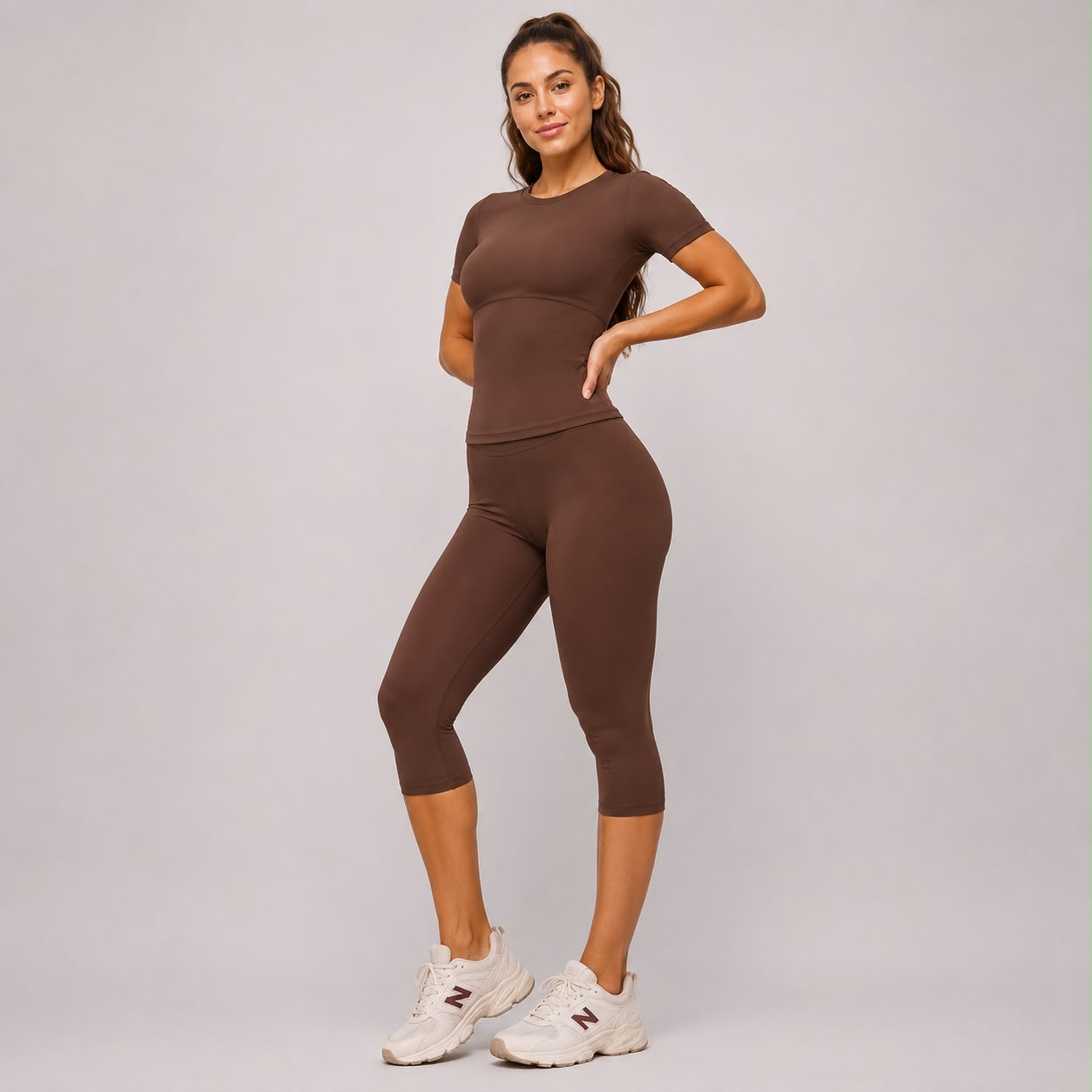 Yoga Set 2PCS Sports Set Short Sleeve Fitness
