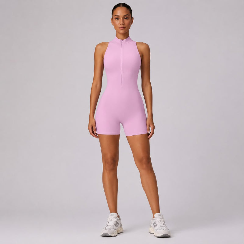 Zipper Workout Jumpsuit Sports Overalls for Women