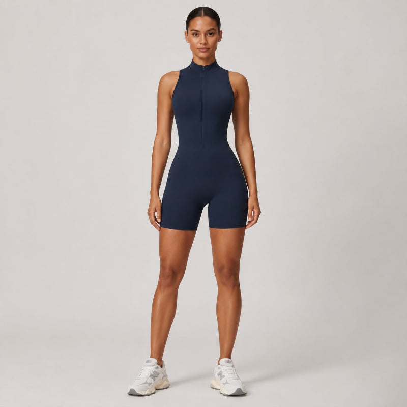 Zipper Workout Jumpsuit Sports Overalls for Women