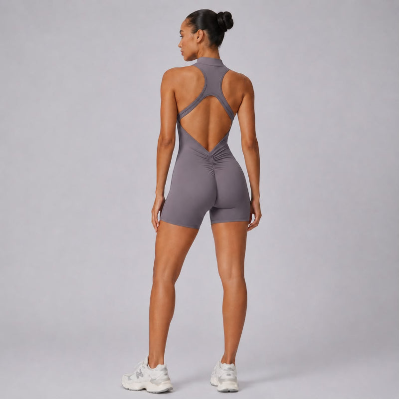 Zipper Workout Jumpsuit Sports Overalls for Women