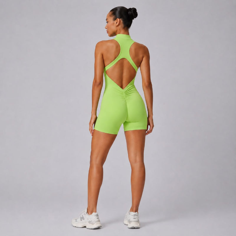 Zipper Workout Jumpsuit Sports Overalls for Women