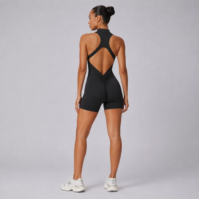 Zipper Workout Jumpsuit Sports Overalls for Women