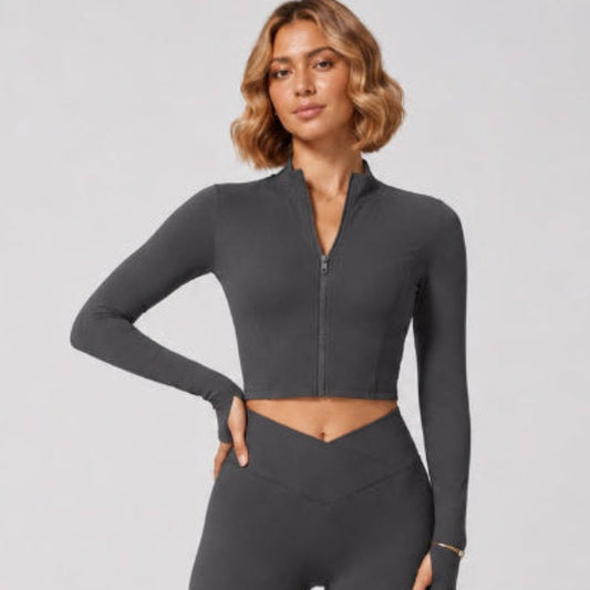 Cropped Zip Training Jacket