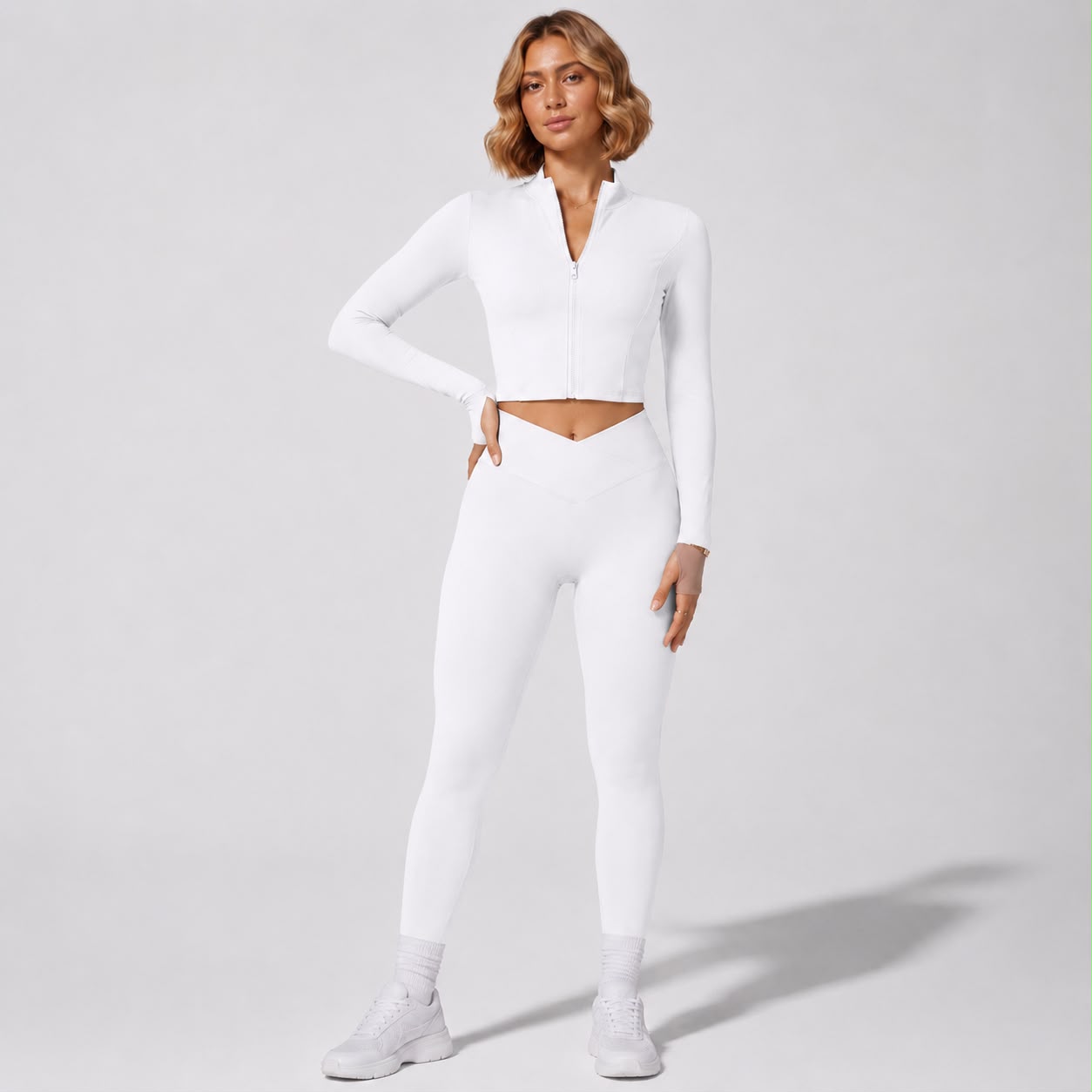 parei aqui corrir coreiSolid Color Zip Up Sports Jacket Women Running