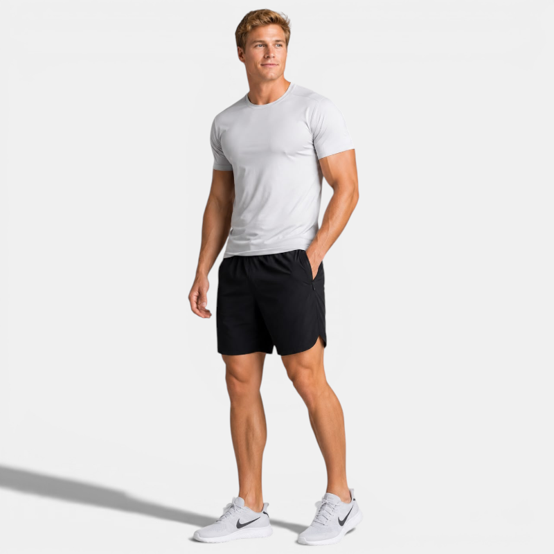 Summer Men Running Shorts With Zipper Pocket  Comfort Quick Dry Fitness Bodybuilding Gym Sport Training Short Half Pants